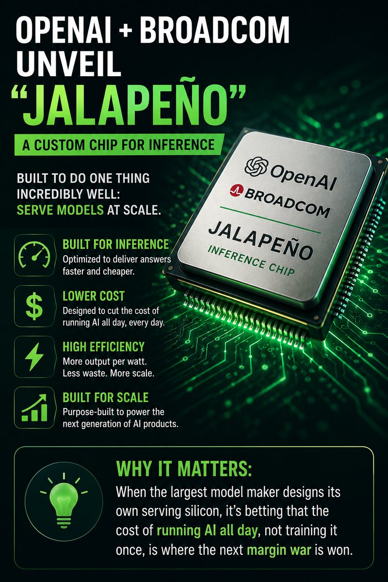 OpenAI and Broadcom unveil Jalapeño, a custom chip built for inference to serve models at scale