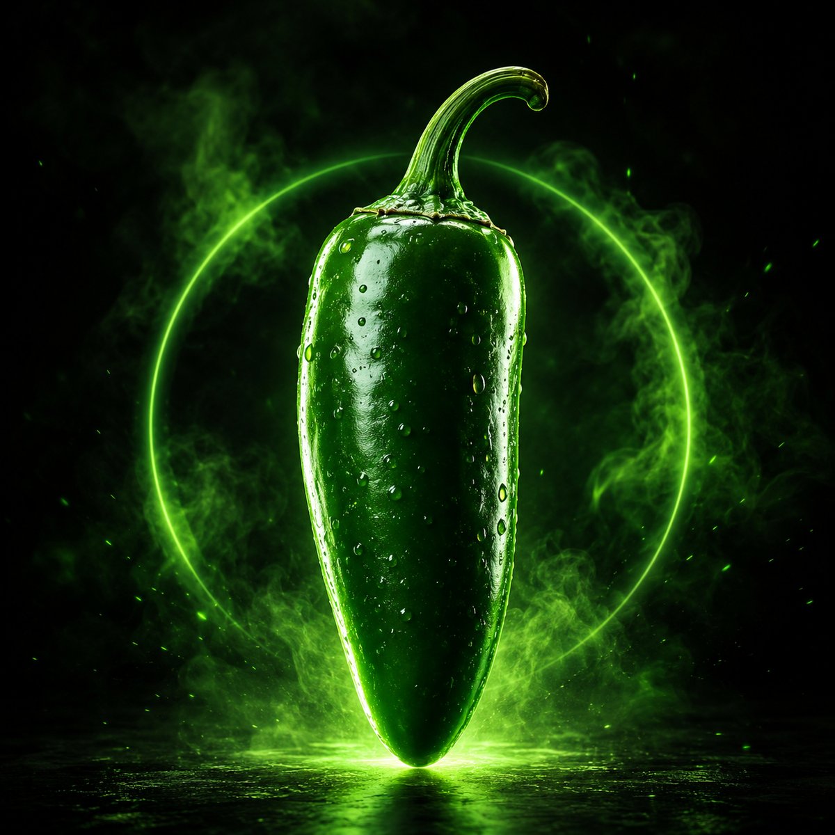 A glowing jalapeno pepper, the namesake of OpenAI's Jalapeno custom inference accelerator